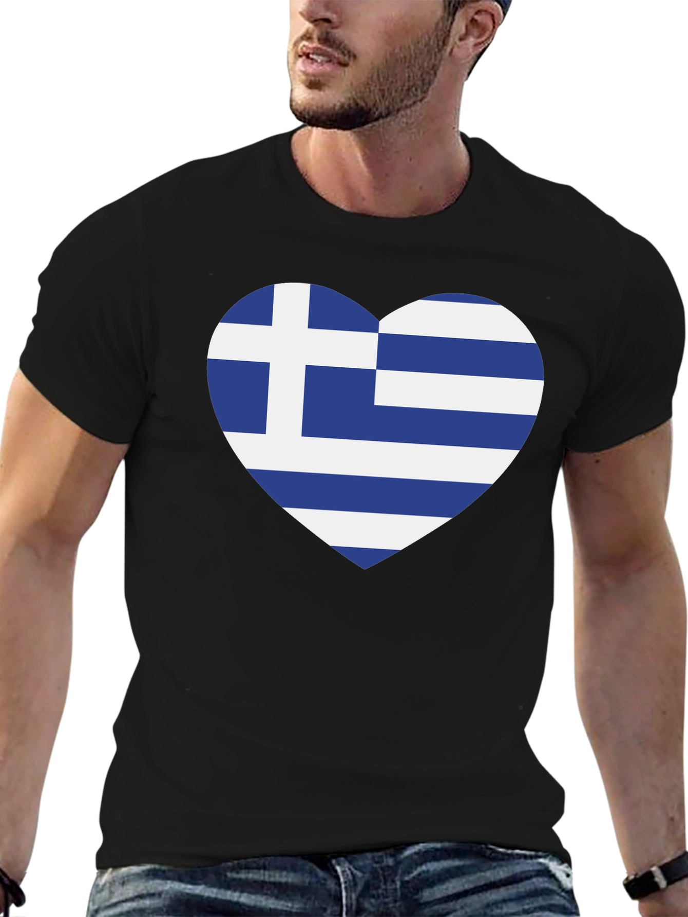 Greece Flag Heart T-Shirt - Show Your Love!