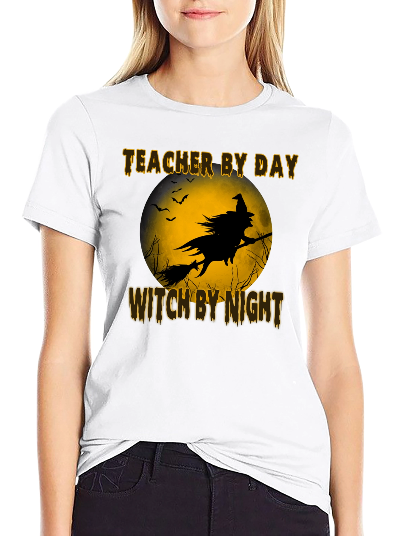 Teacher By Day Witch By Night Black T-Shirt