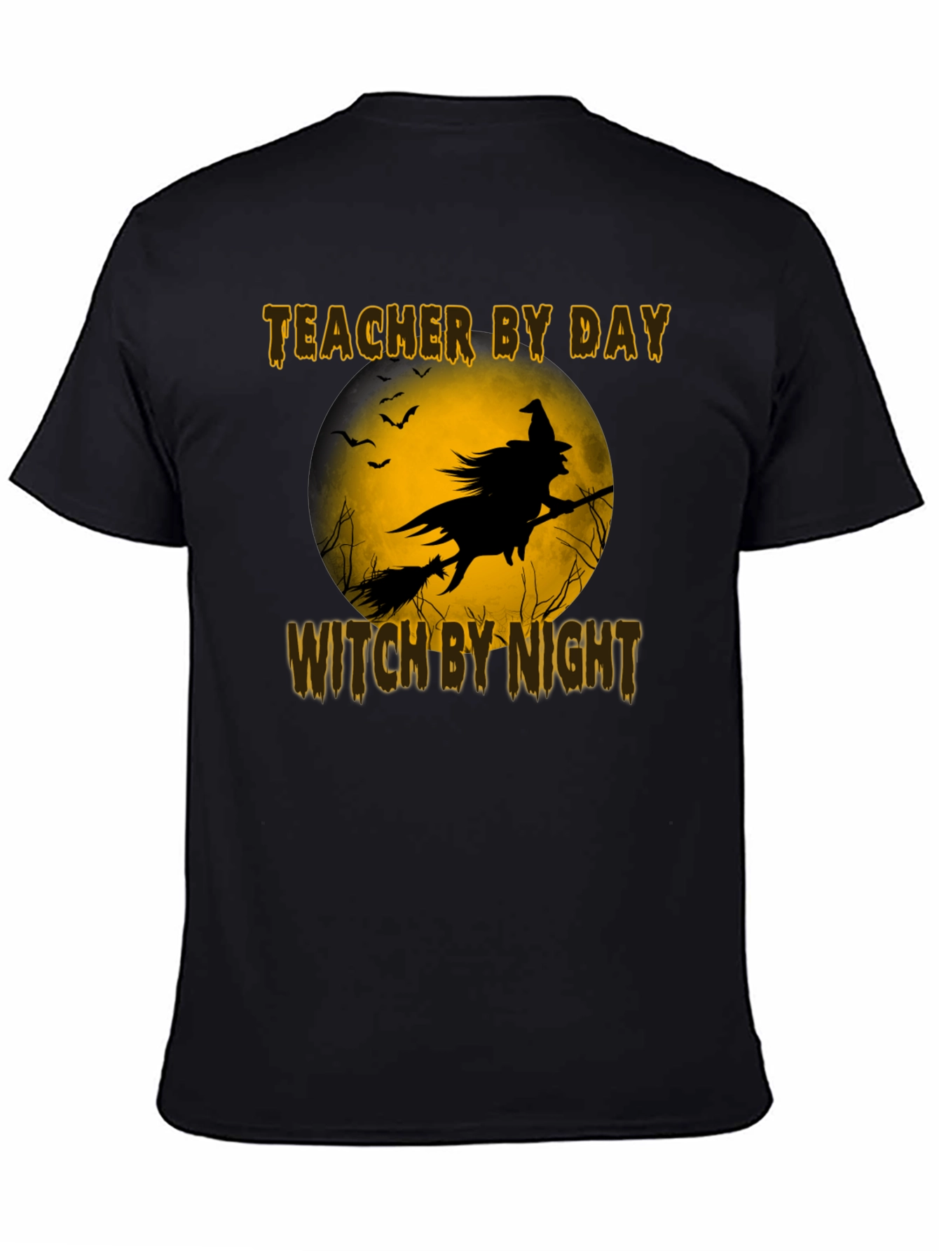 Teacher By Day Witch By Night Black T-Shirt
