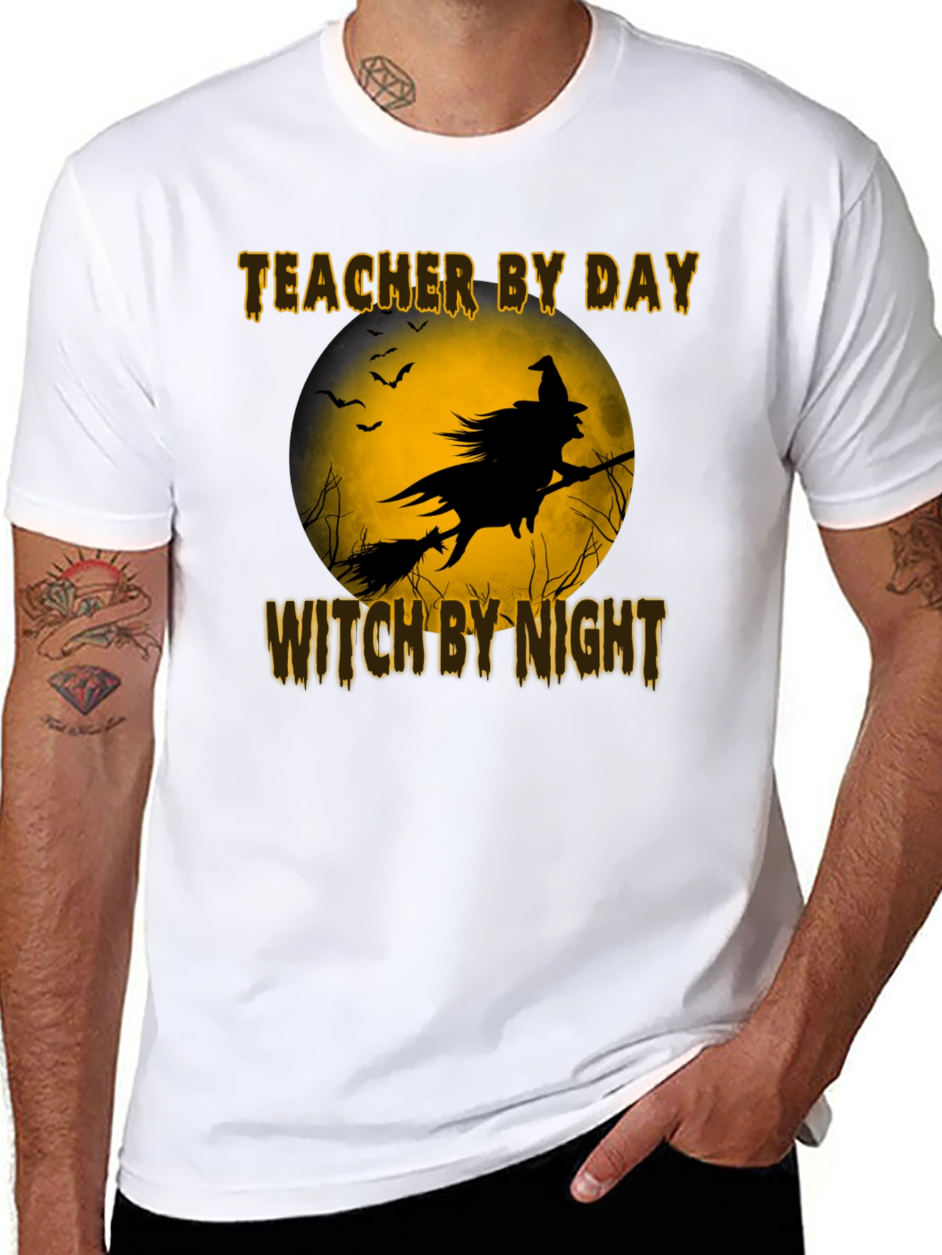 Teacher By Day Witch By Night Black T-Shirt