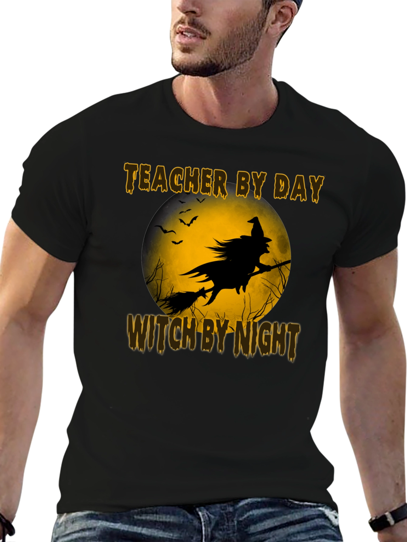 Teacher By Day Witch By Night Black T-Shirt