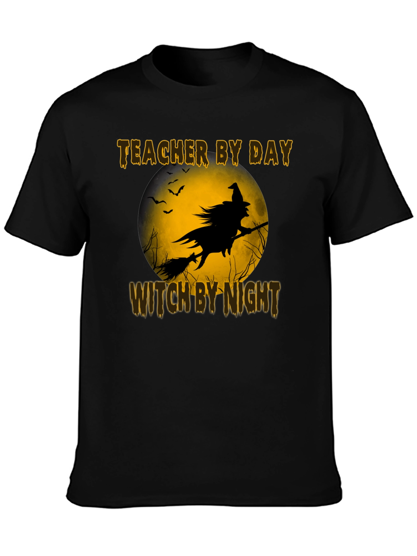 Teacher By Day Witch By Night Black T-Shirt