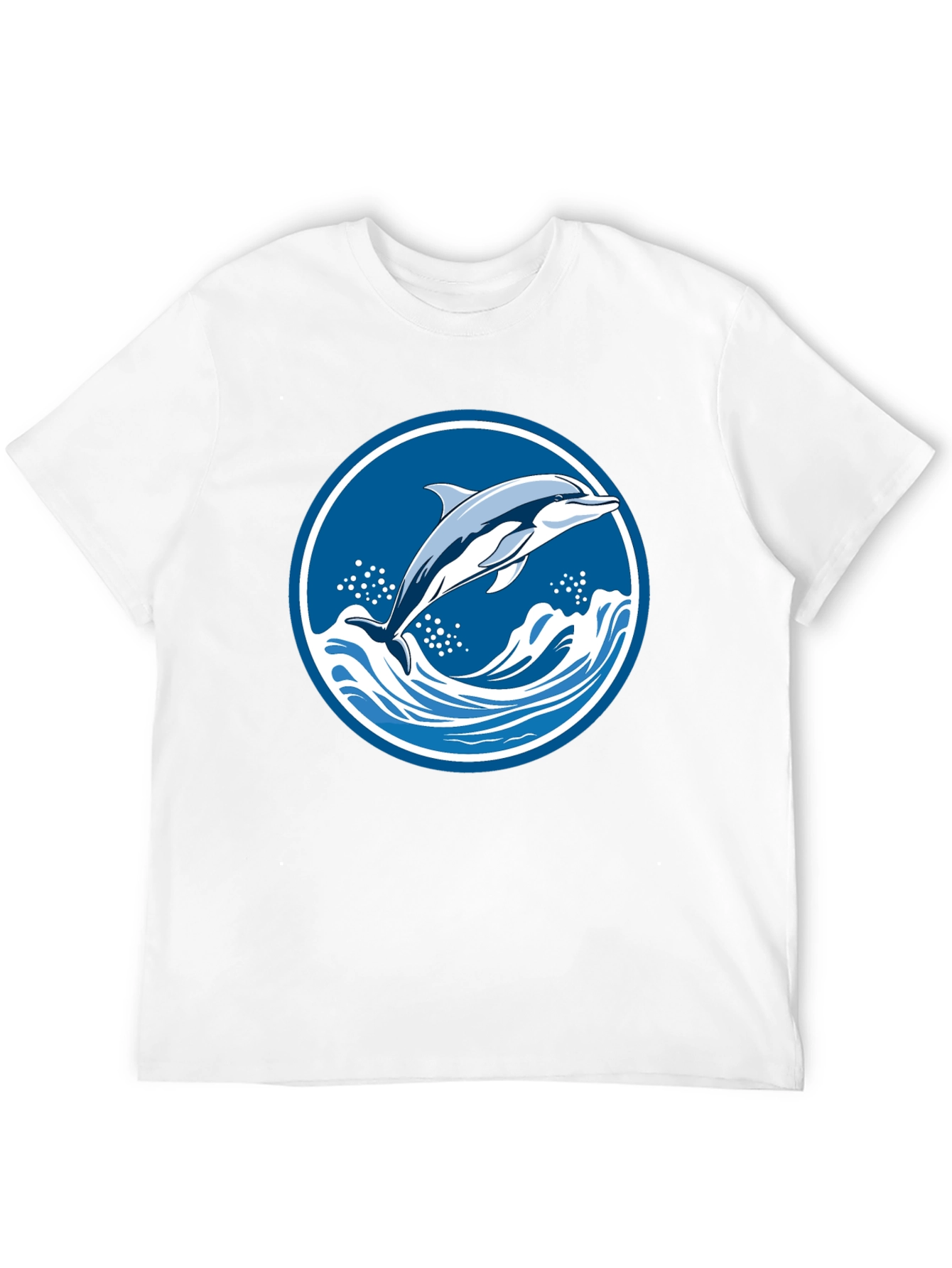 Dolphin Wave Graphic Tee - Black