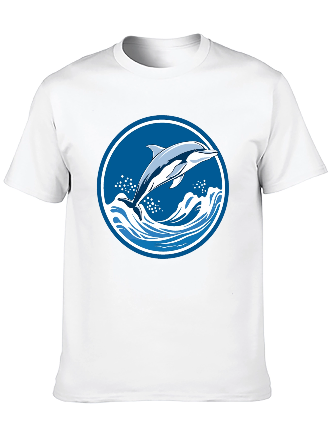 Dolphin Wave Graphic Tee - Black