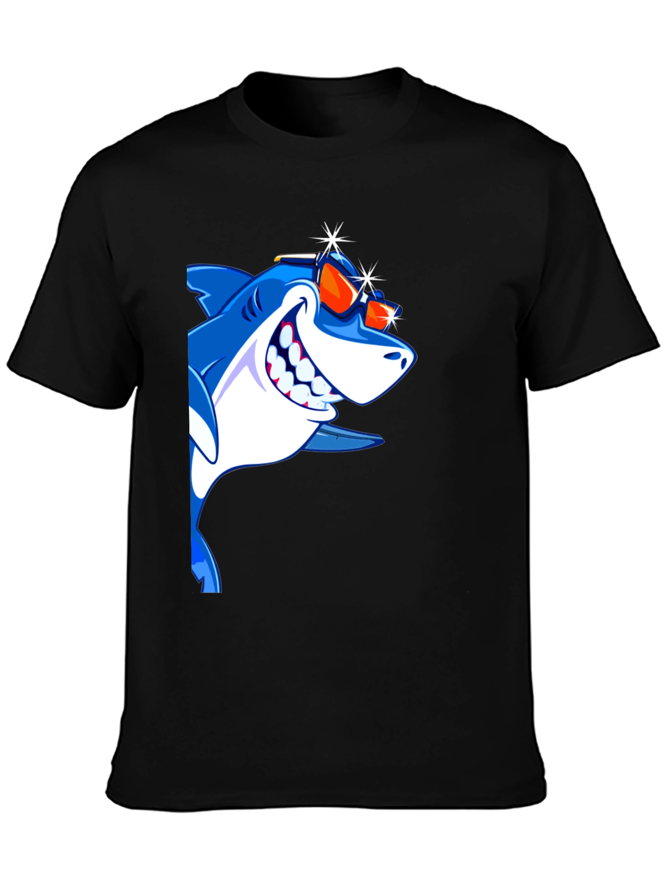 Cool Shark Graphic Tee - Mens Black T-Shirt
