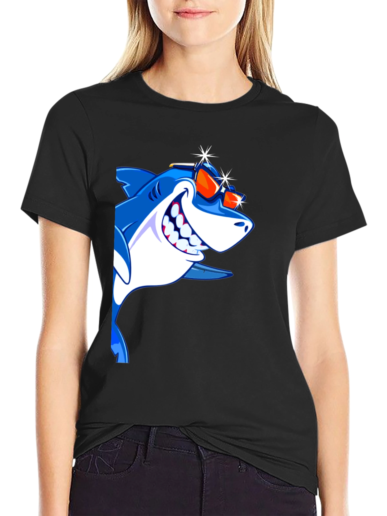 Cool Shark Graphic Tee - Mens Black T-Shirt