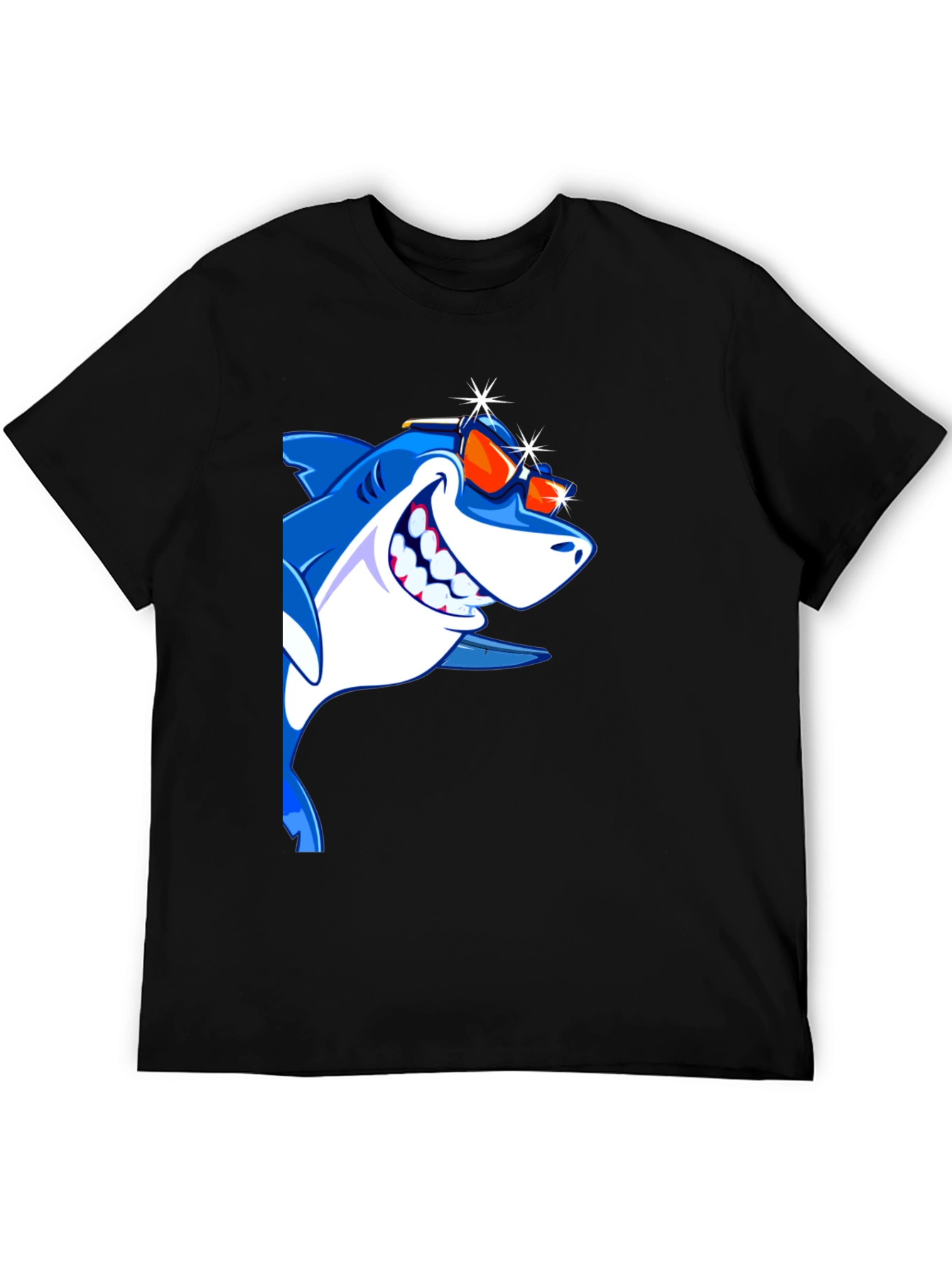 Cool Shark Graphic Tee - Mens Black T-Shirt