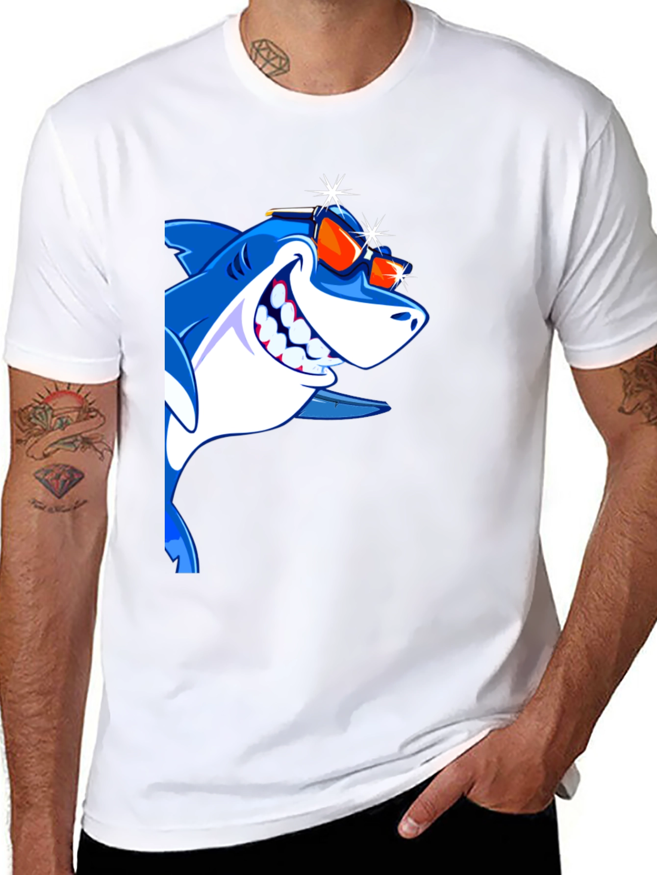 Cool Shark Graphic Tee - Mens Black T-Shirt