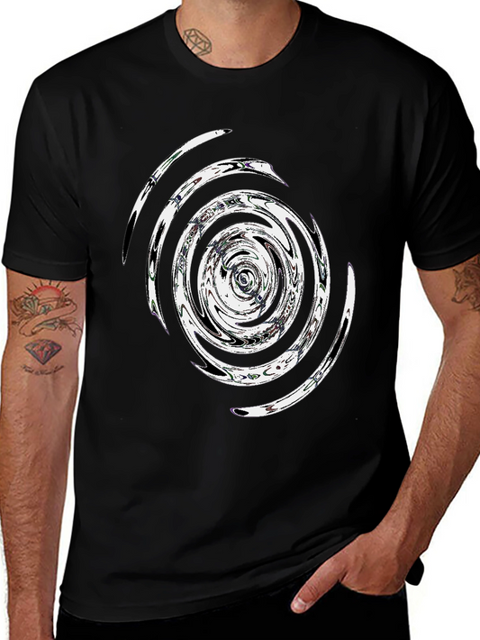 Abstract Swirl Graphic Tee - Mens Black T-Shirt