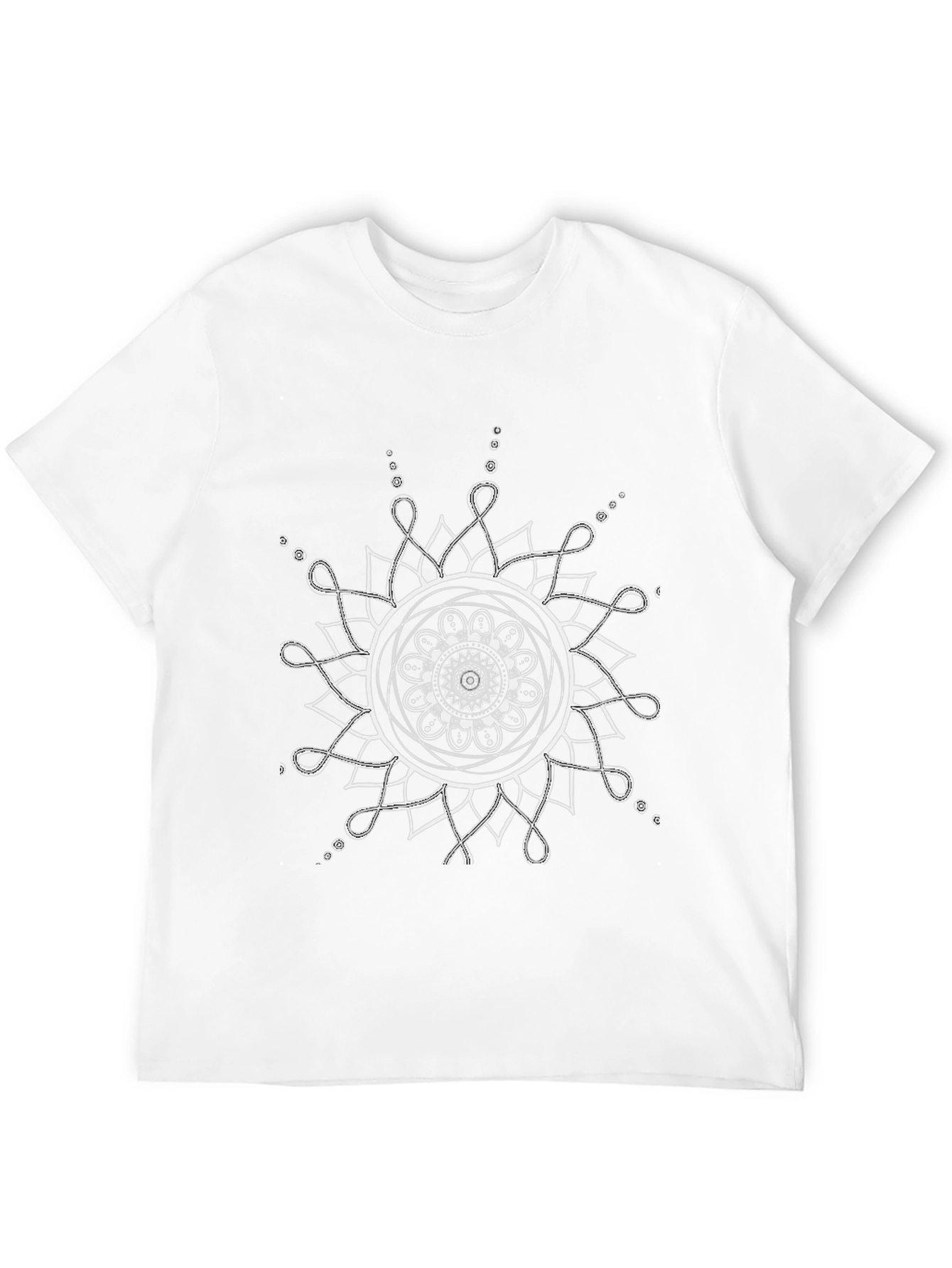 Geometric Mandala Graphic Tee - Casual Black T-Shirt