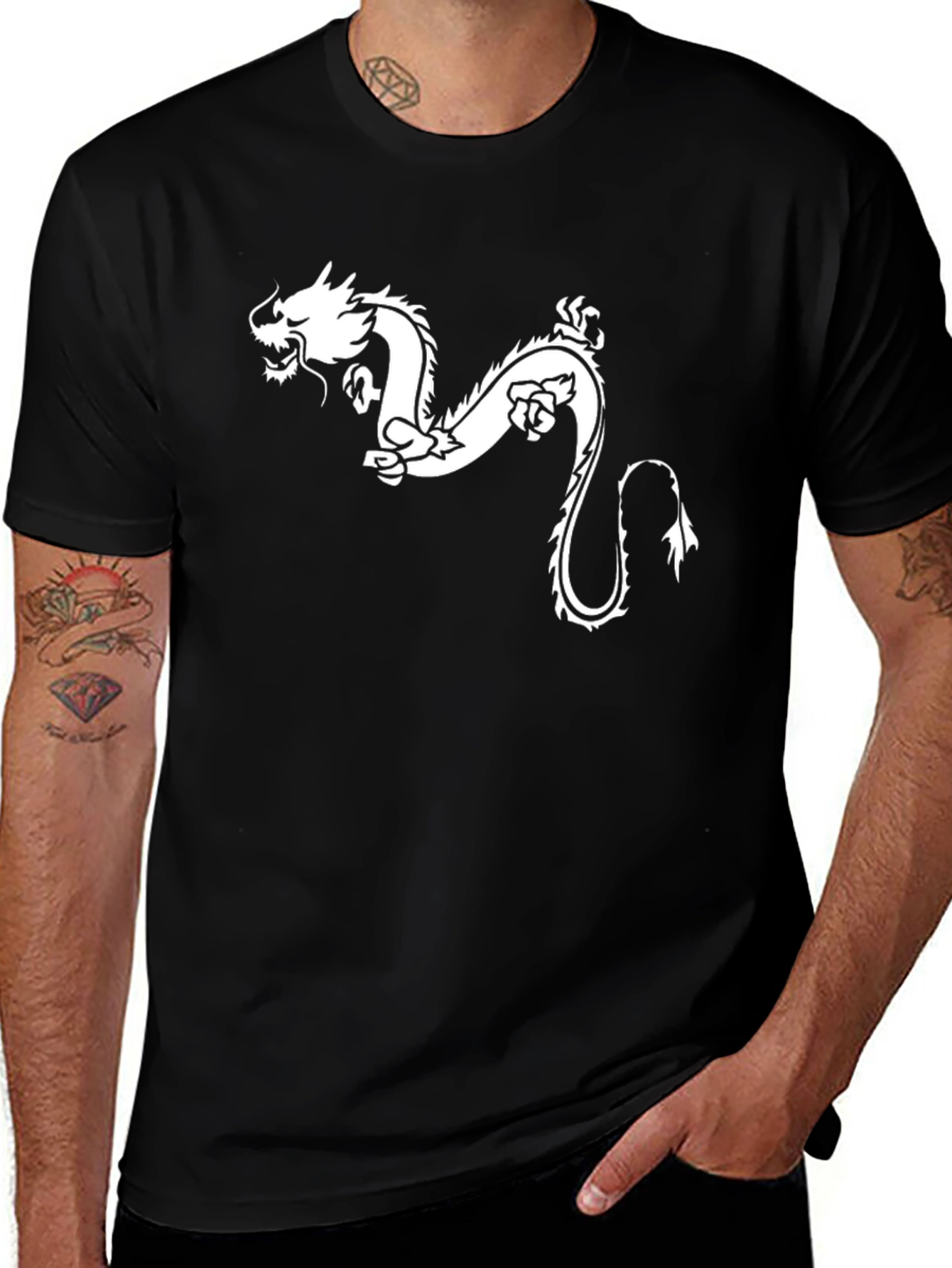 Dragon Graphic Black T-Shirt - Stylish Casual Tee