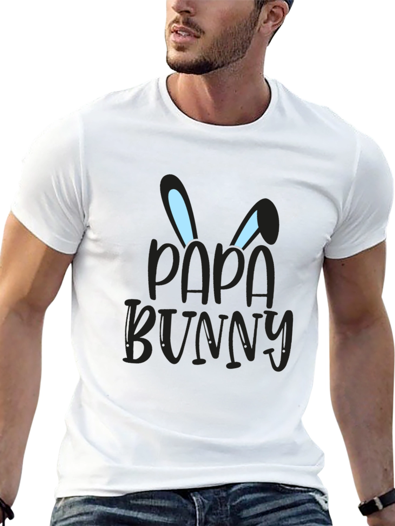 Papa Bunny Graphic Tee - Easter Holiday Apparel