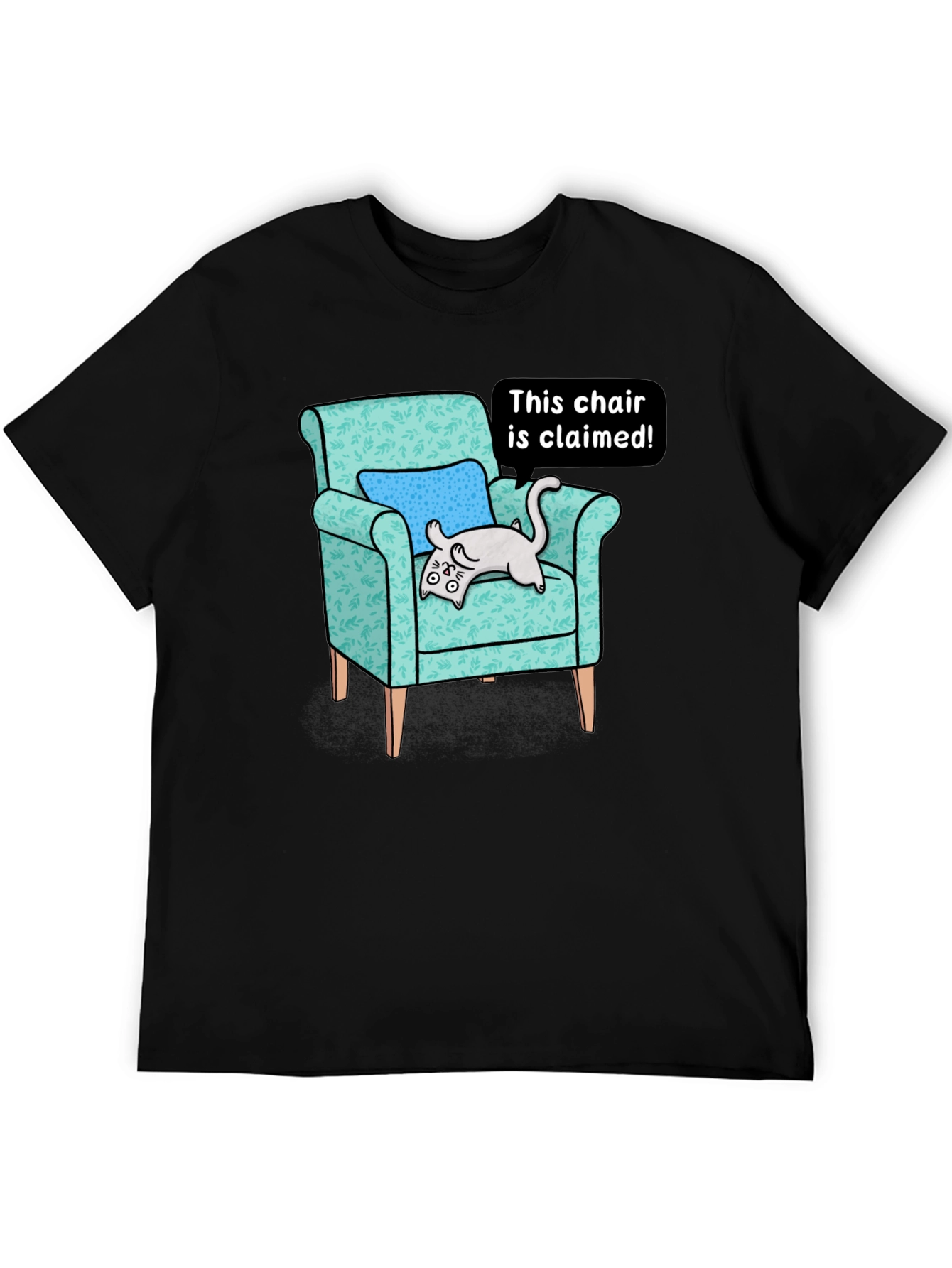 Claimed Chair Cat Graphic Tee - Unisex Black T-Shirt