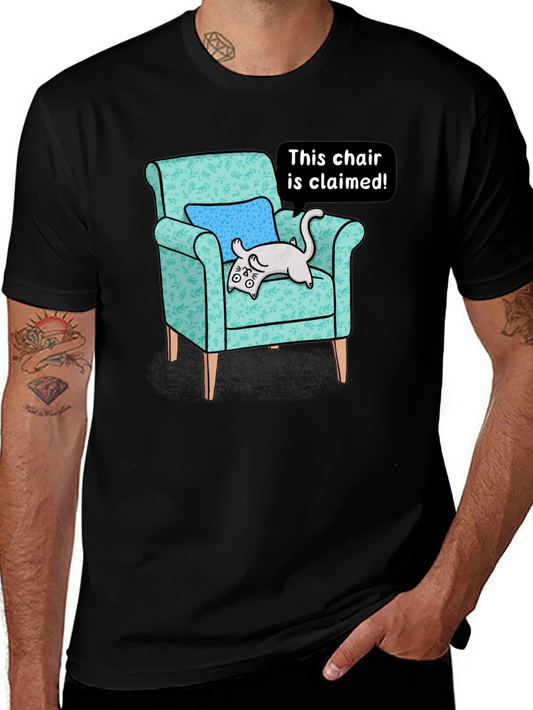 Claimed Chair Cat Graphic Tee - Unisex Black T-Shirt