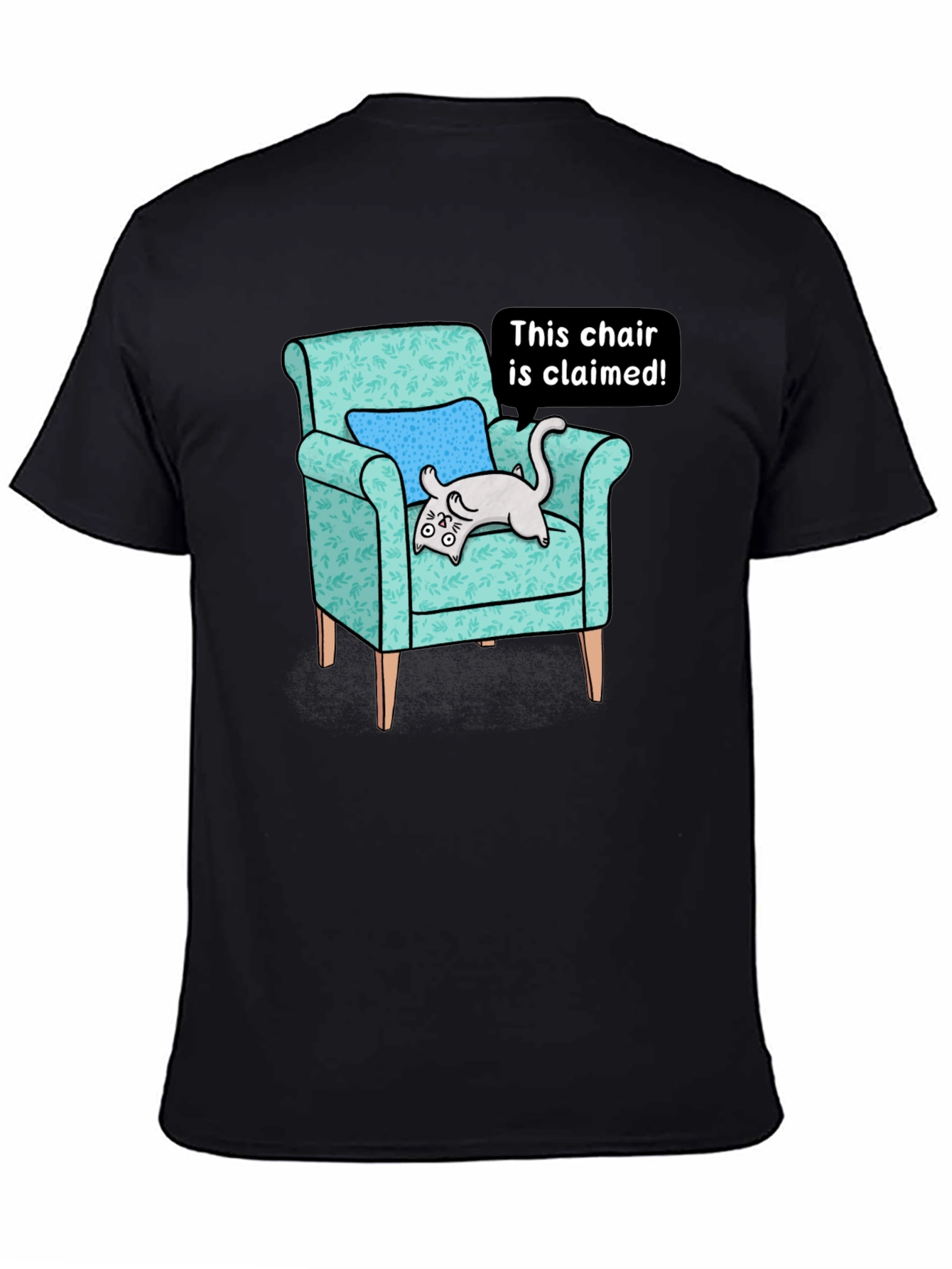 Claimed Chair Cat Graphic Tee - Unisex Black T-Shirt