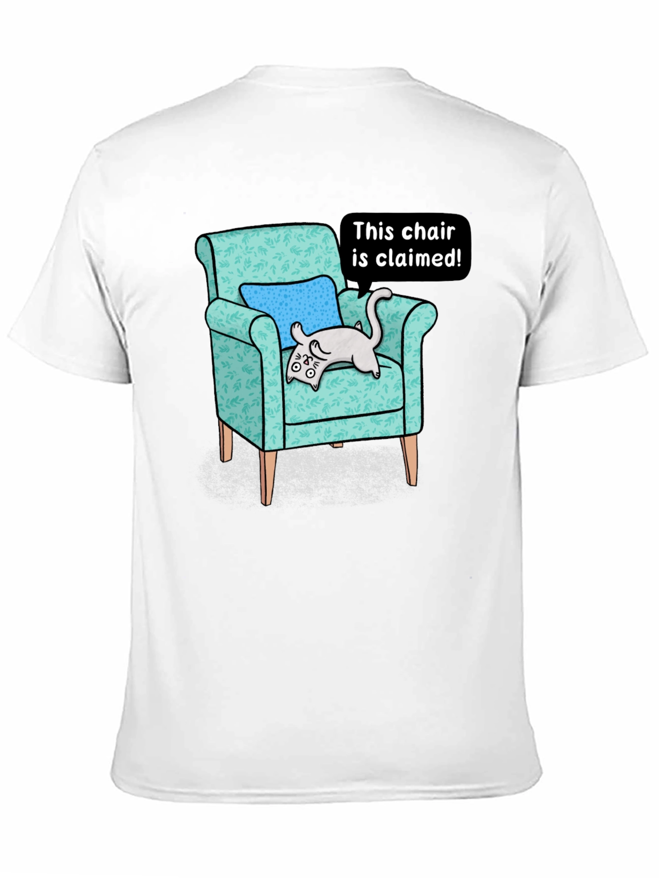 Claimed Chair Cat Graphic Tee - Unisex Black T-Shirt