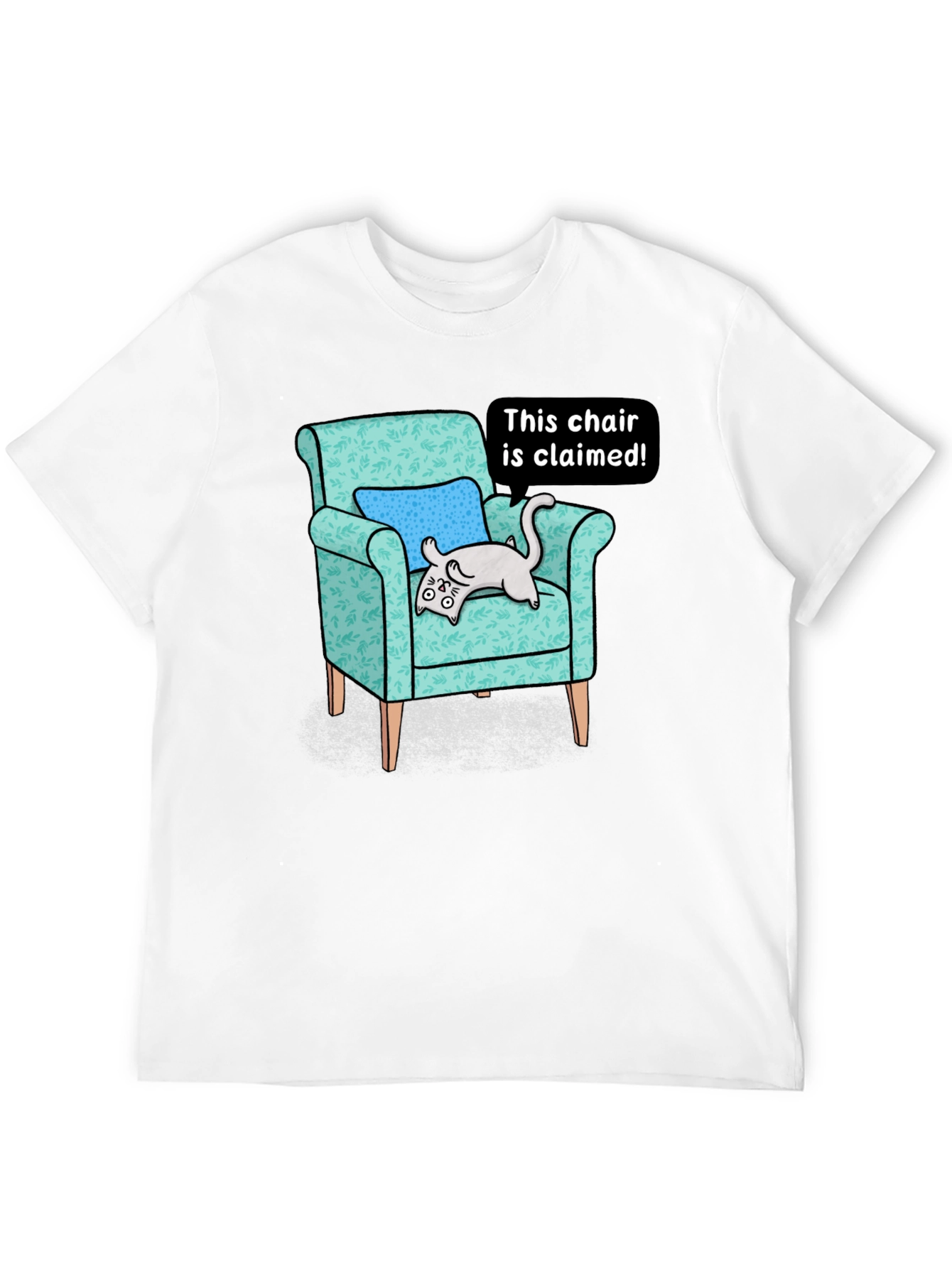 Claimed Chair Cat Graphic Tee - Unisex Black T-Shirt