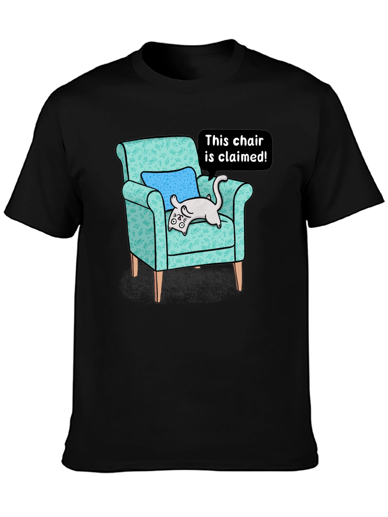 Claimed Chair Cat Graphic Tee - Unisex Black T-Shirt