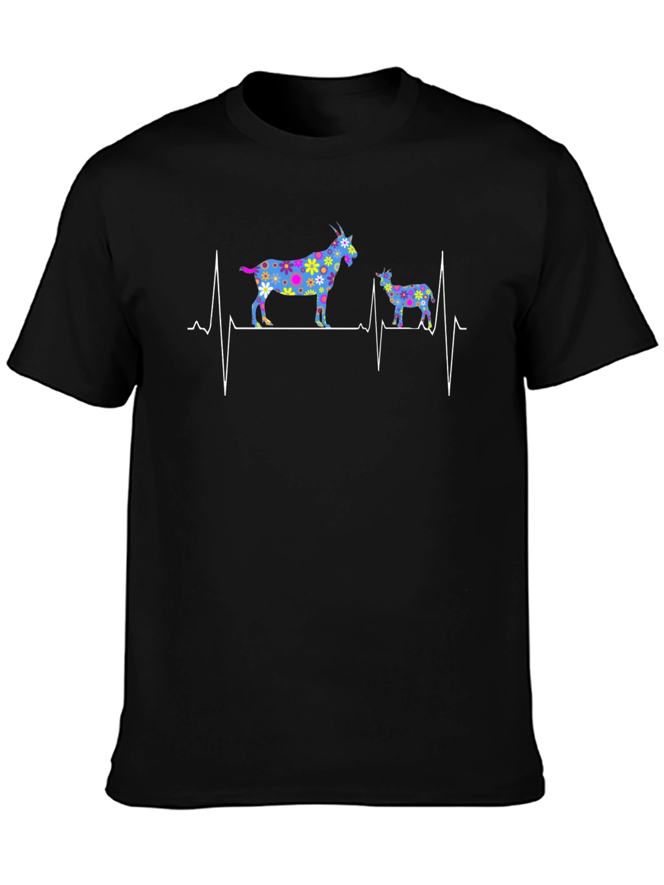 Goat Heartbeat T-Shirt - Novelty Animal Tee