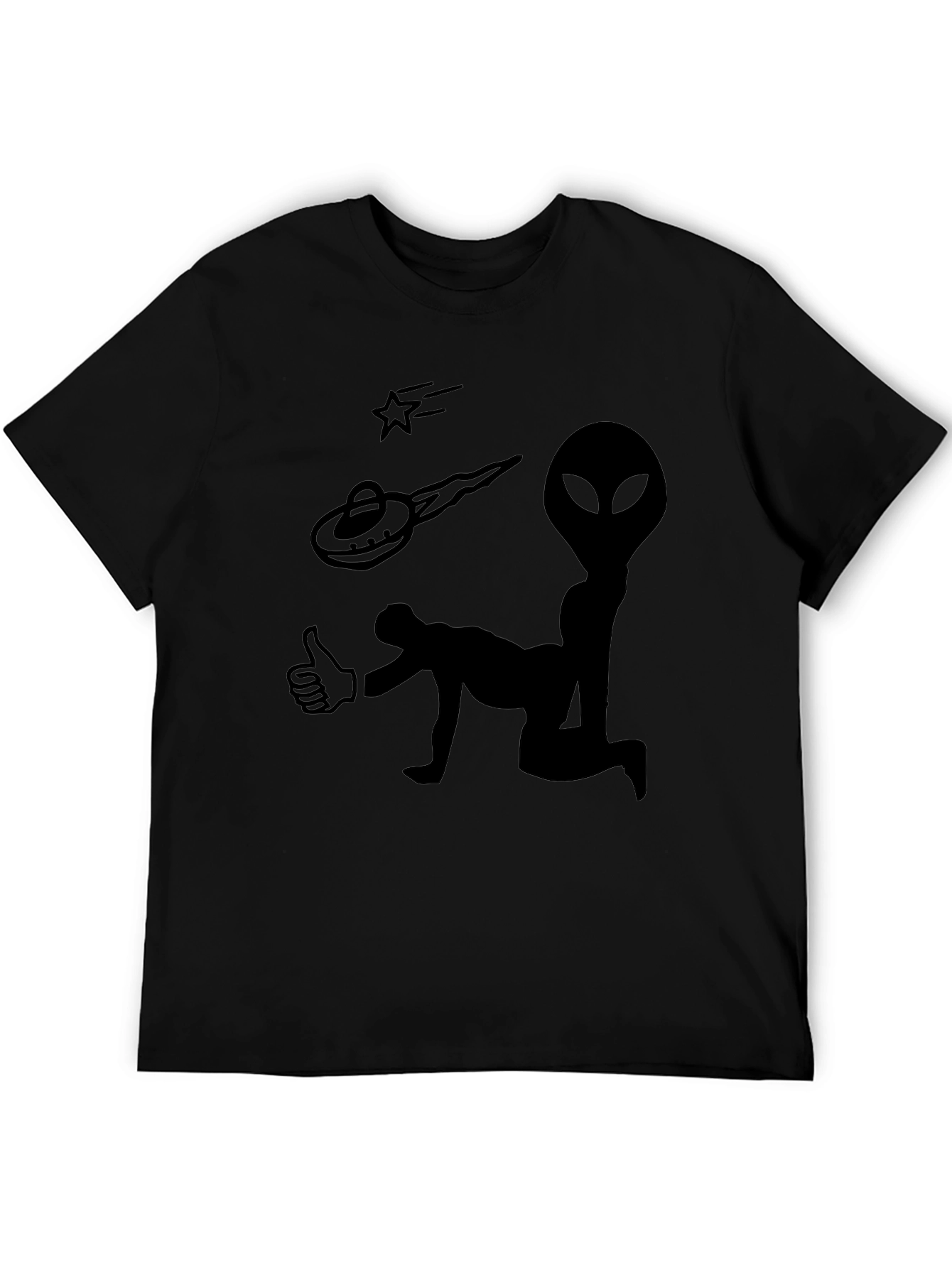 Alien Abduction Graphic Tee - Black Cotton T-Shirt
