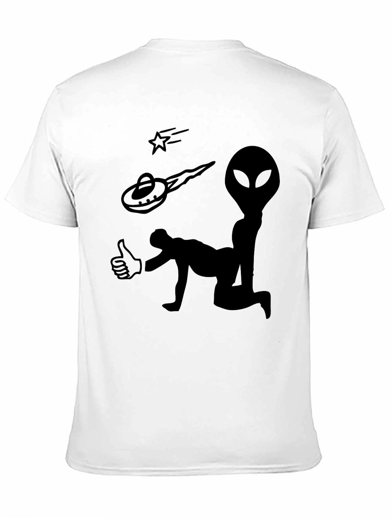Alien Abduction Graphic Tee - Black Cotton T-Shirt