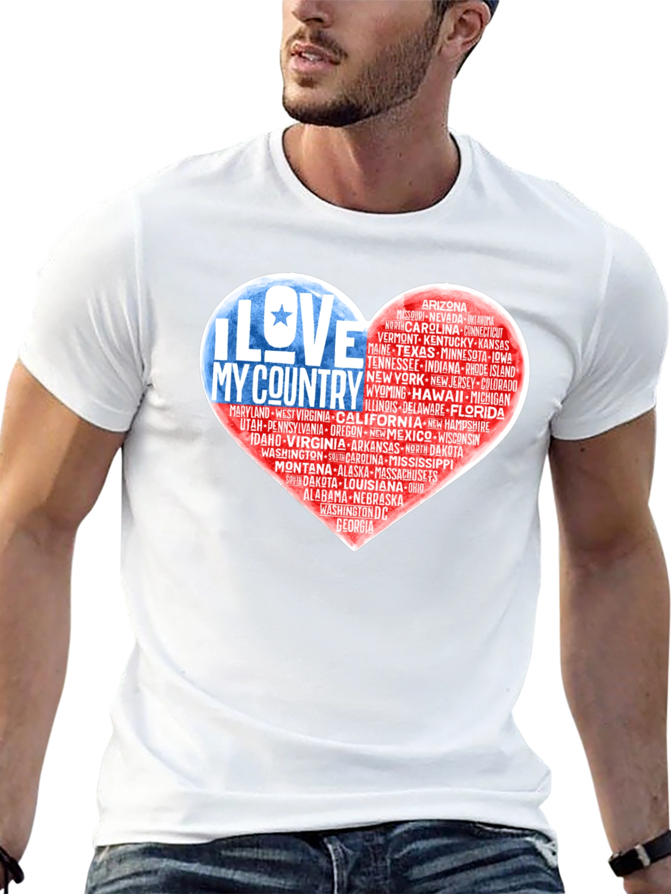 I Love My Country States Heart T-Shirt