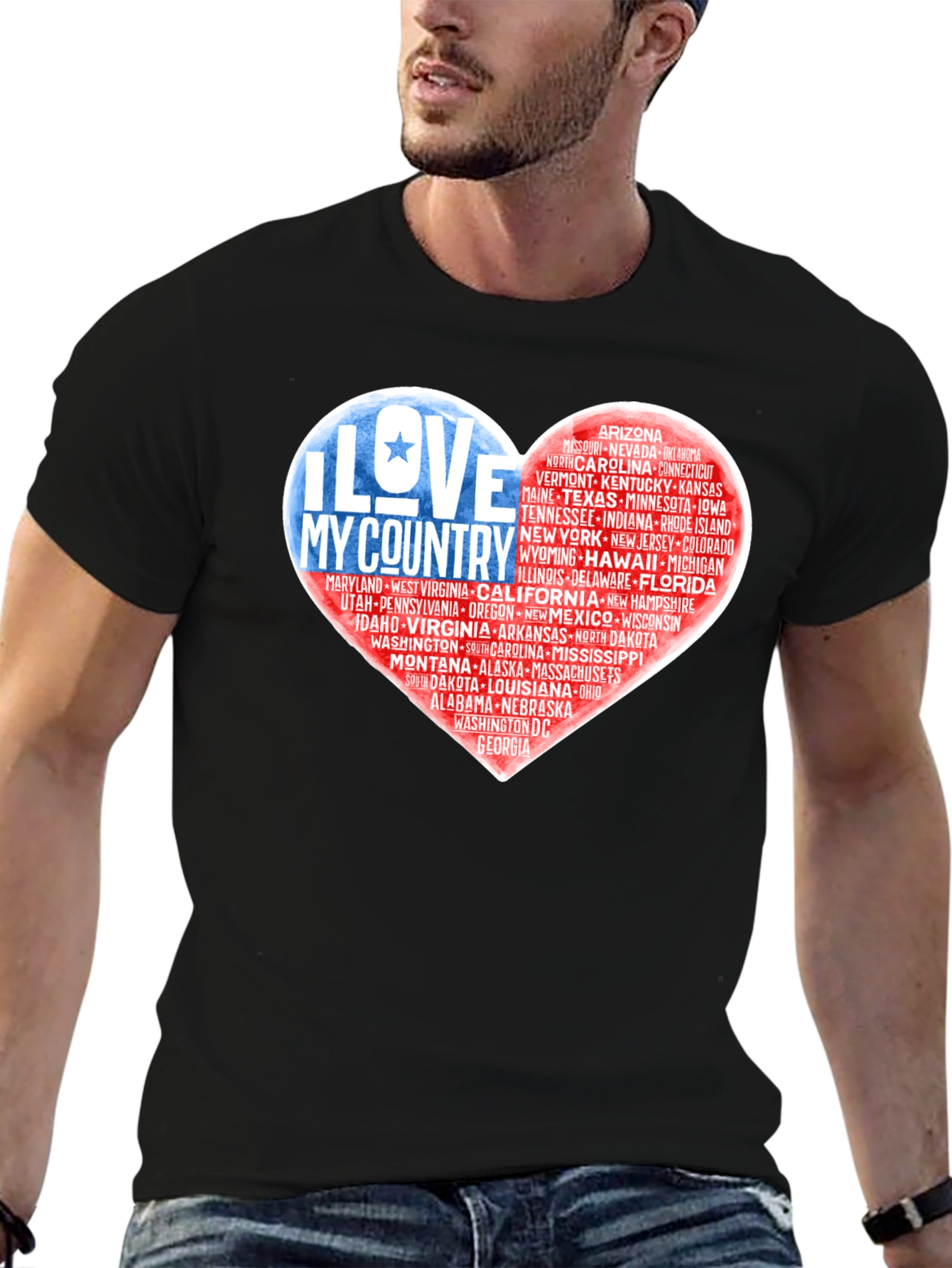 I Love My Country States Heart T-Shirt