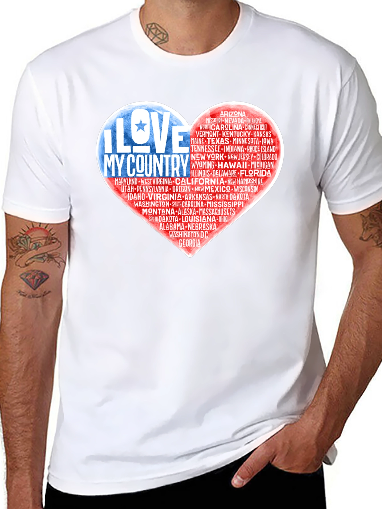 I Love My Country States Heart T-Shirt