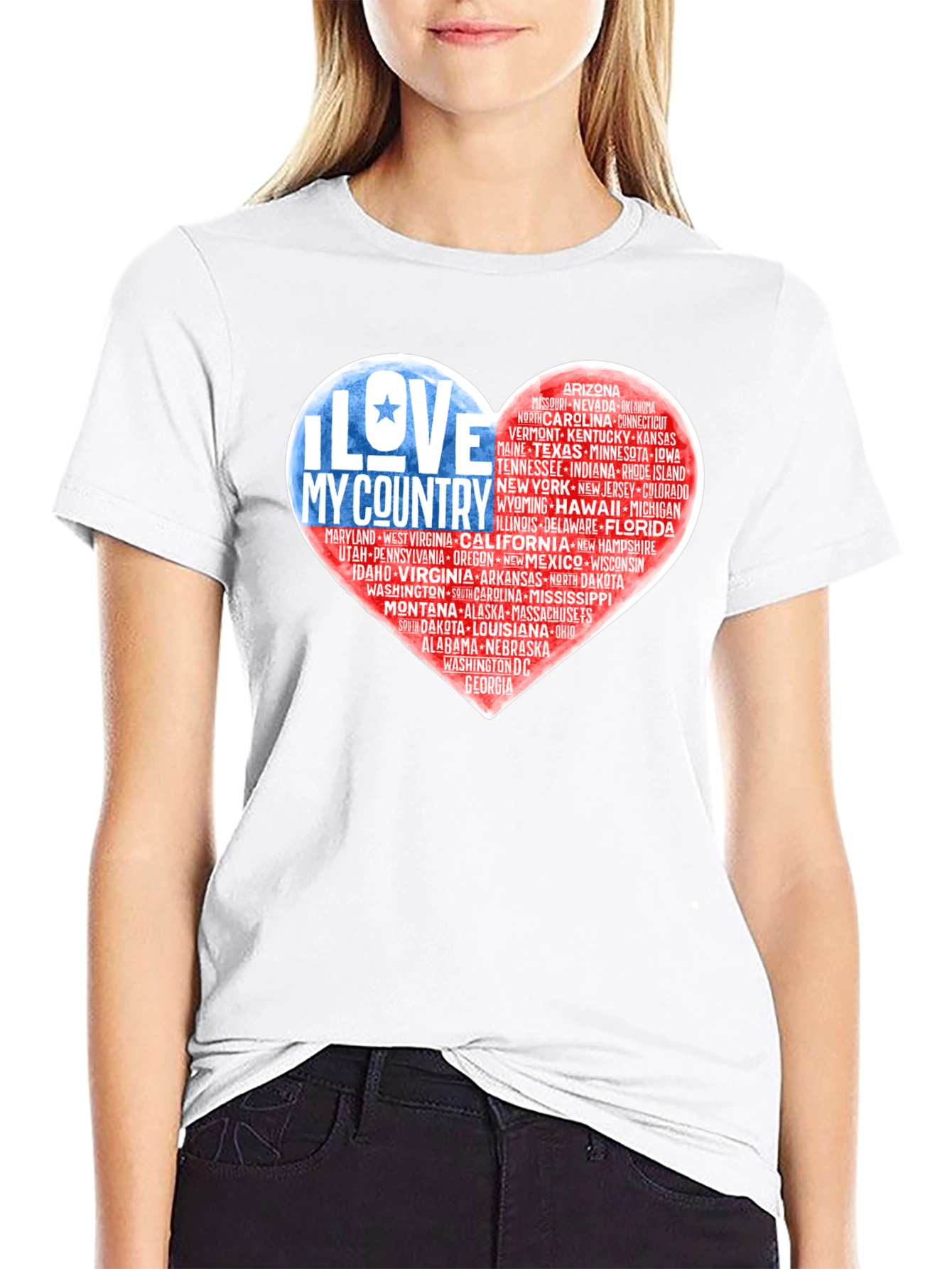 I Love My Country States Heart T-Shirt