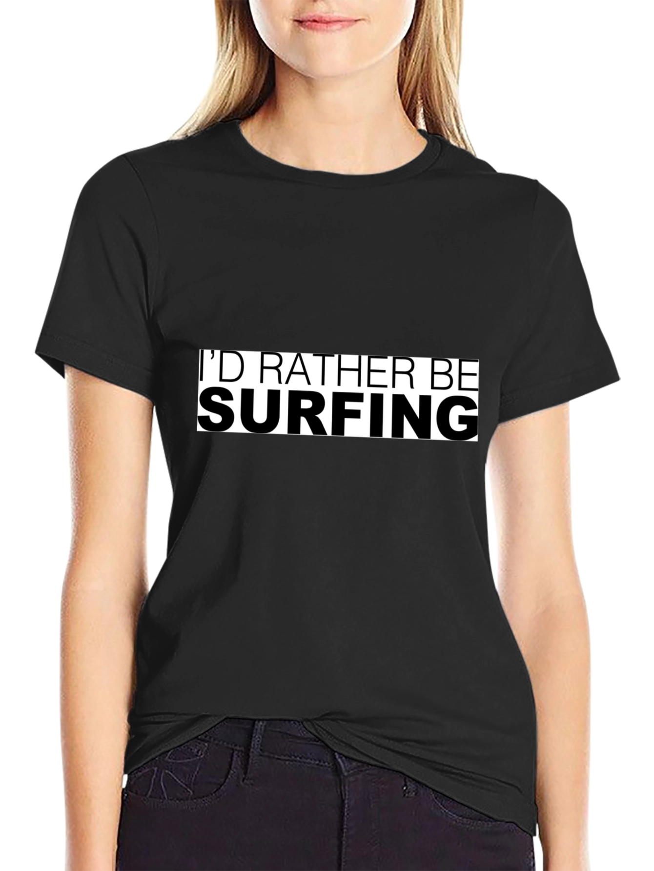 Id Rather Be Surfing T-Shirt - Black