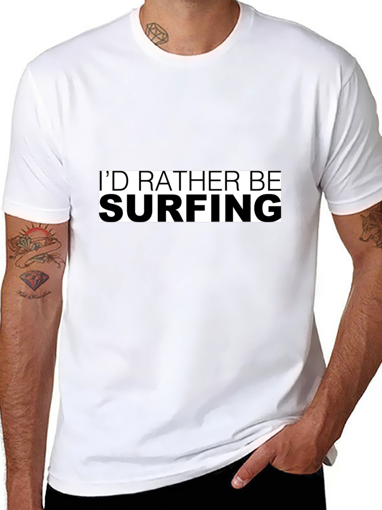 Id Rather Be Surfing T-Shirt - Black