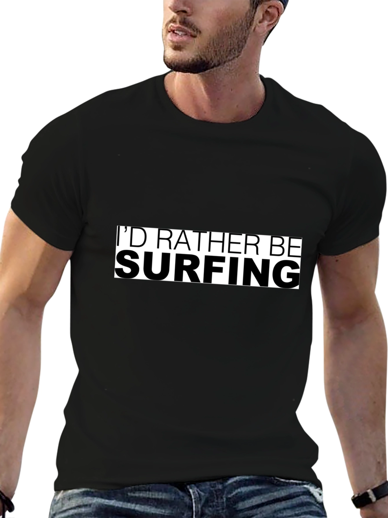 Id Rather Be Surfing T-Shirt - Black