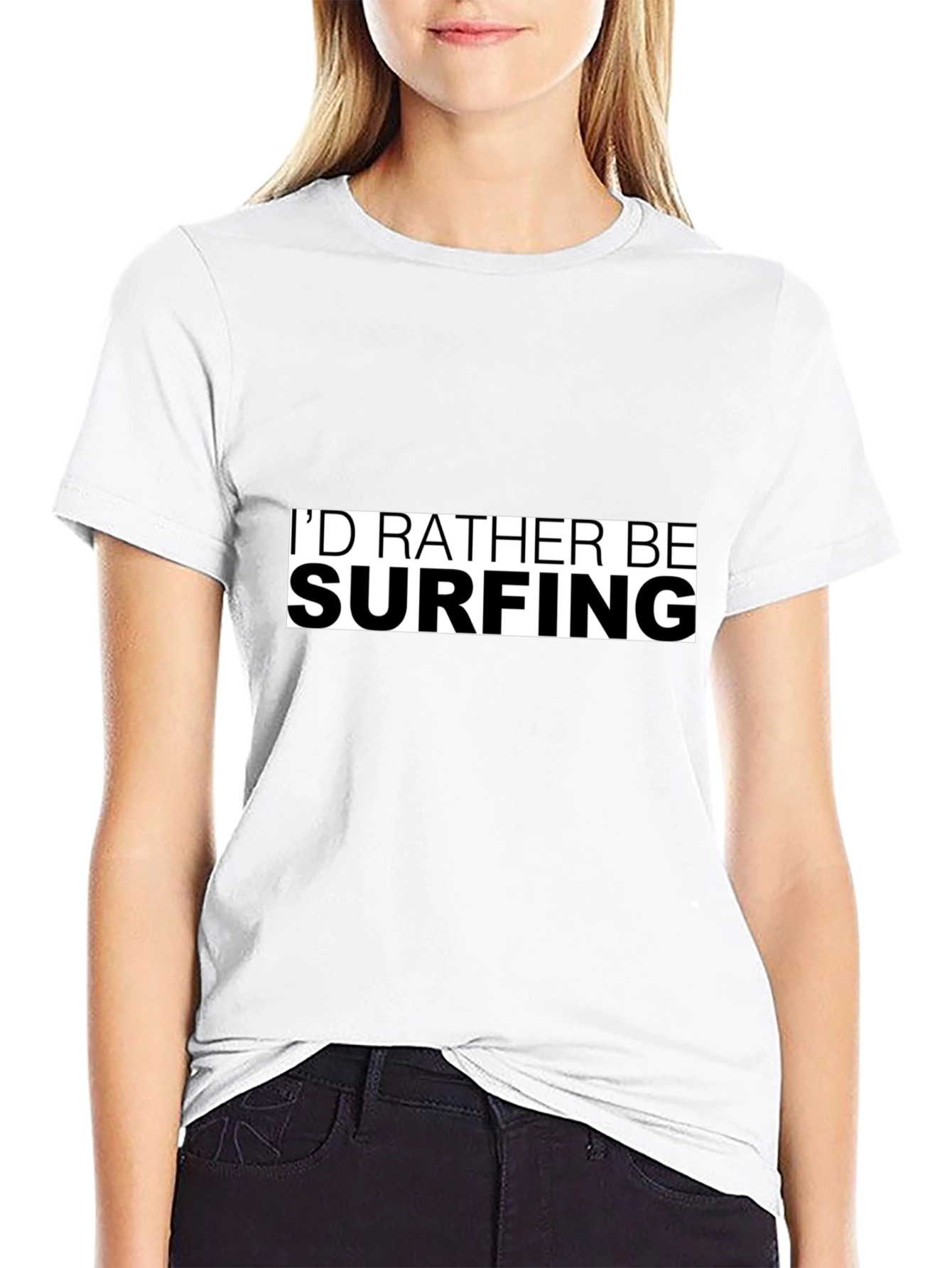 Id Rather Be Surfing T-Shirt - Black