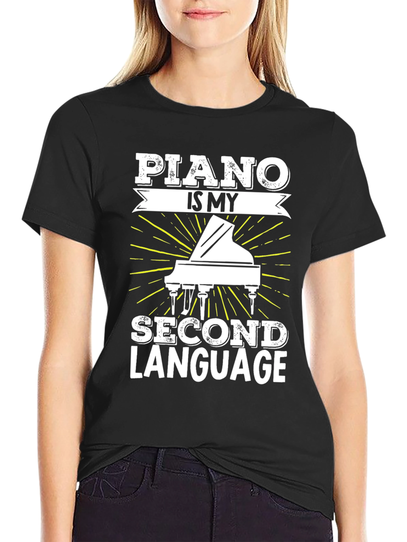 Piano is My Second Language Graphic T-Shirt