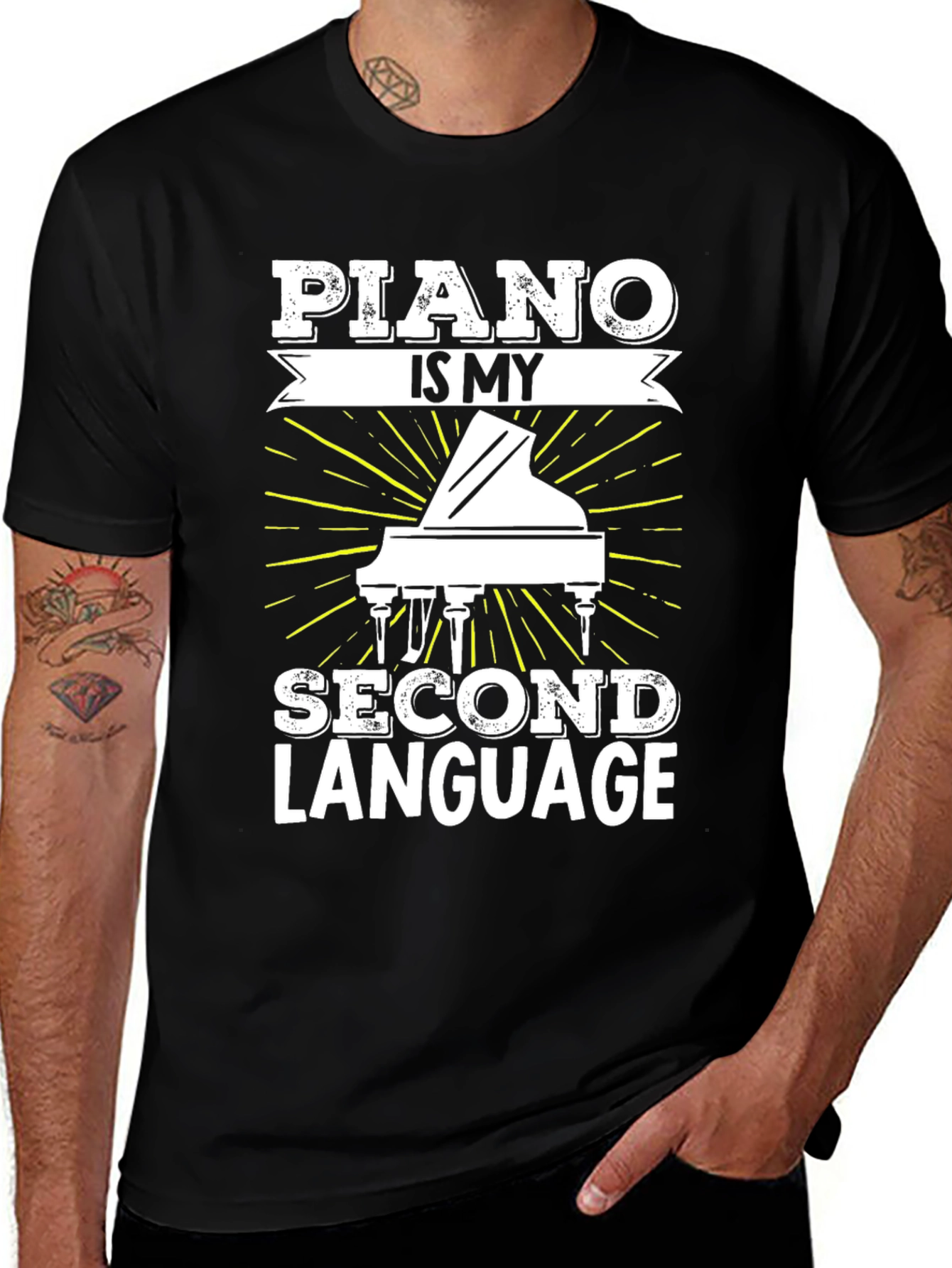 Piano is My Second Language Graphic T-Shirt