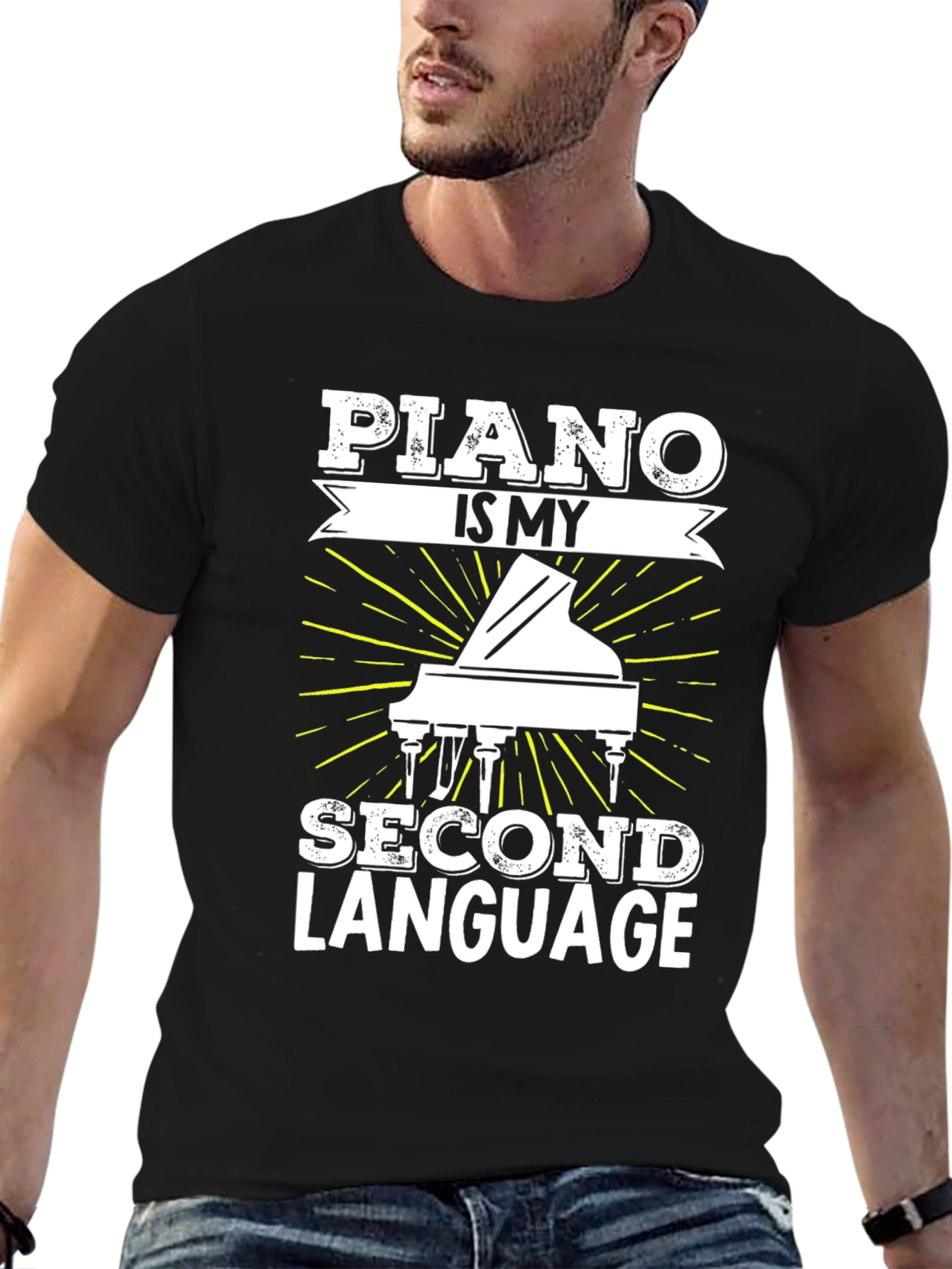 Piano is My Second Language Graphic T-Shirt