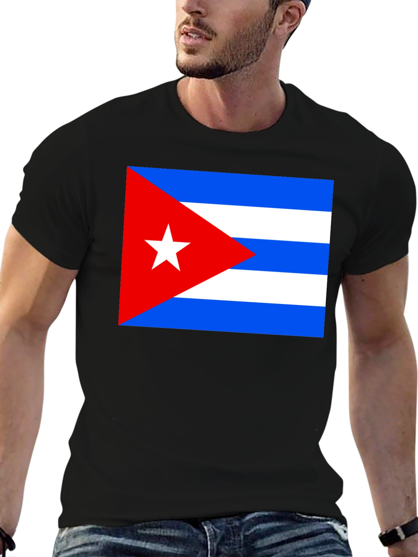 Cuba Flag T-Shirt - Black Cotton Tee