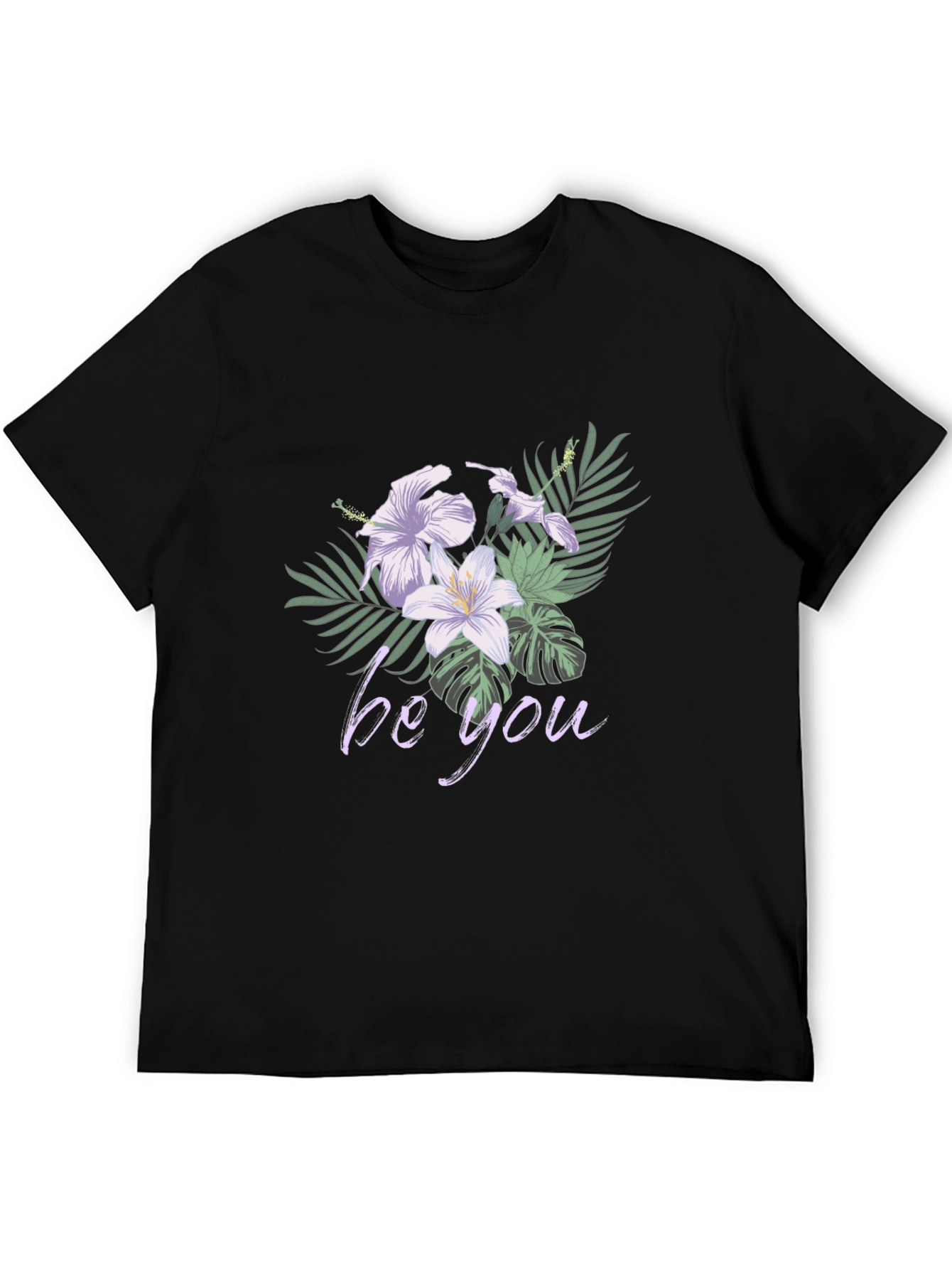 Floral Be You Black Graphic Tee