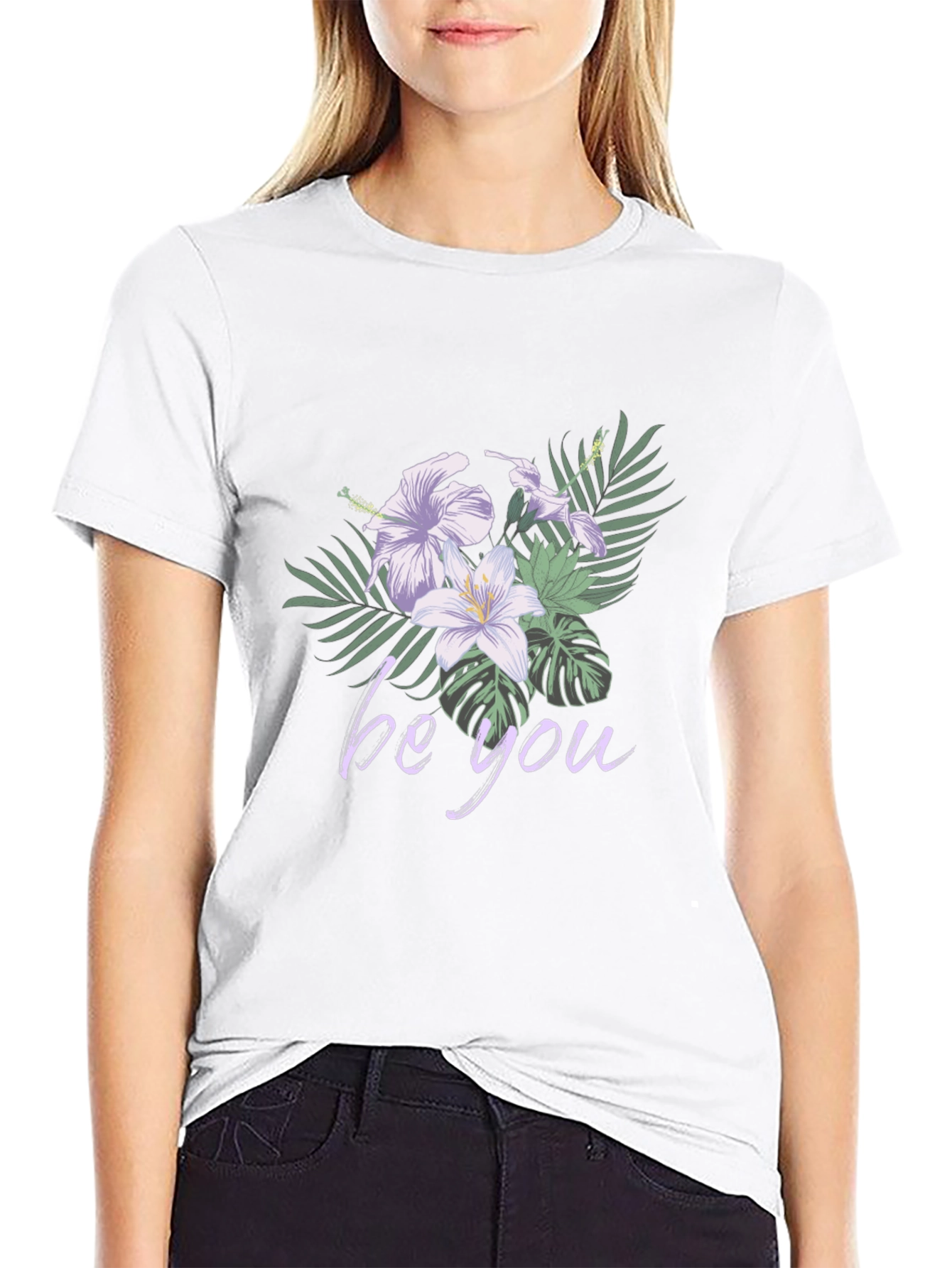 Floral Be You Black Graphic Tee