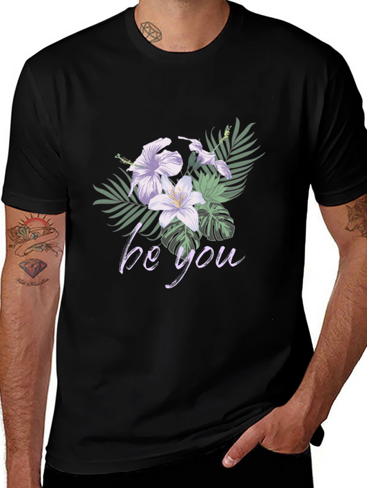 Floral Be You Black Graphic Tee