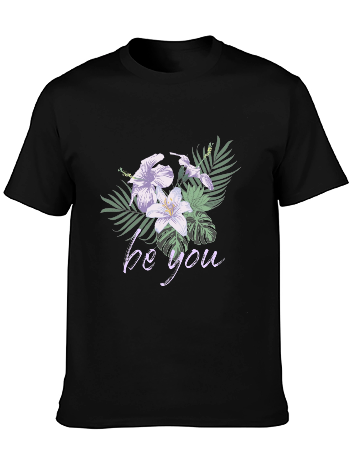 Floral Be You Black Graphic Tee