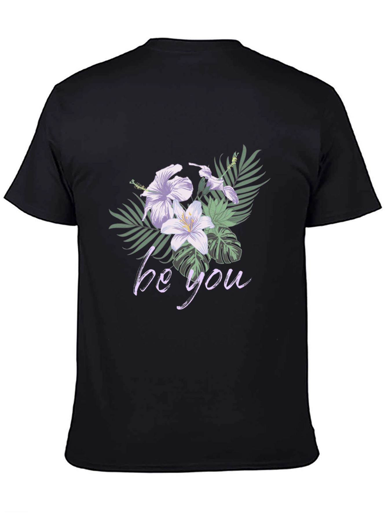 Floral Be You Black Graphic Tee
