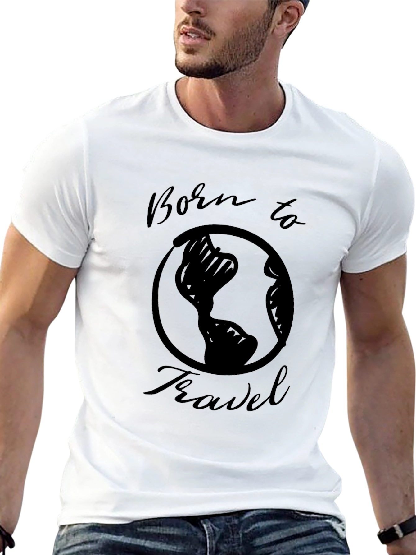 Born to Travel Graphic Tee - Black