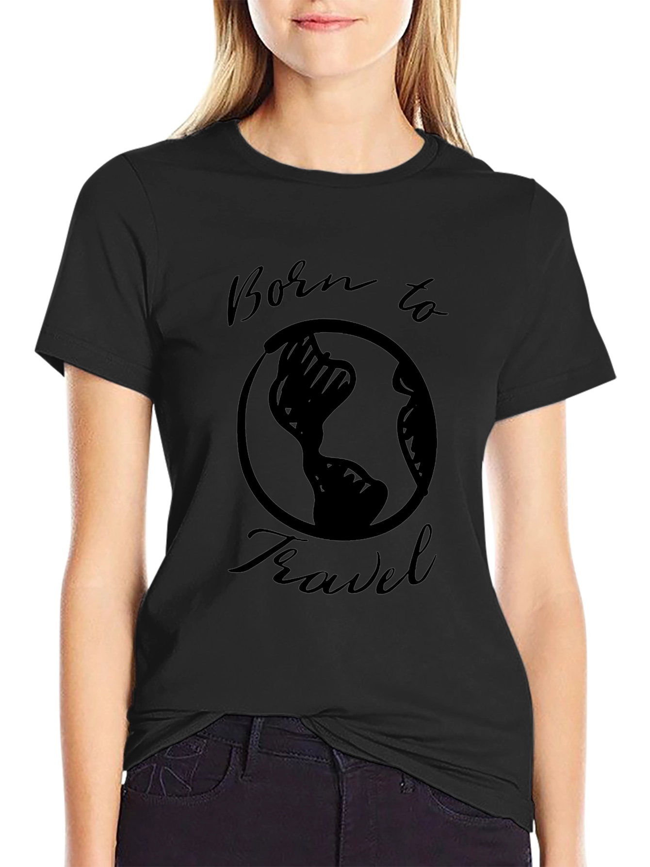 Born to Travel Graphic Tee - Black