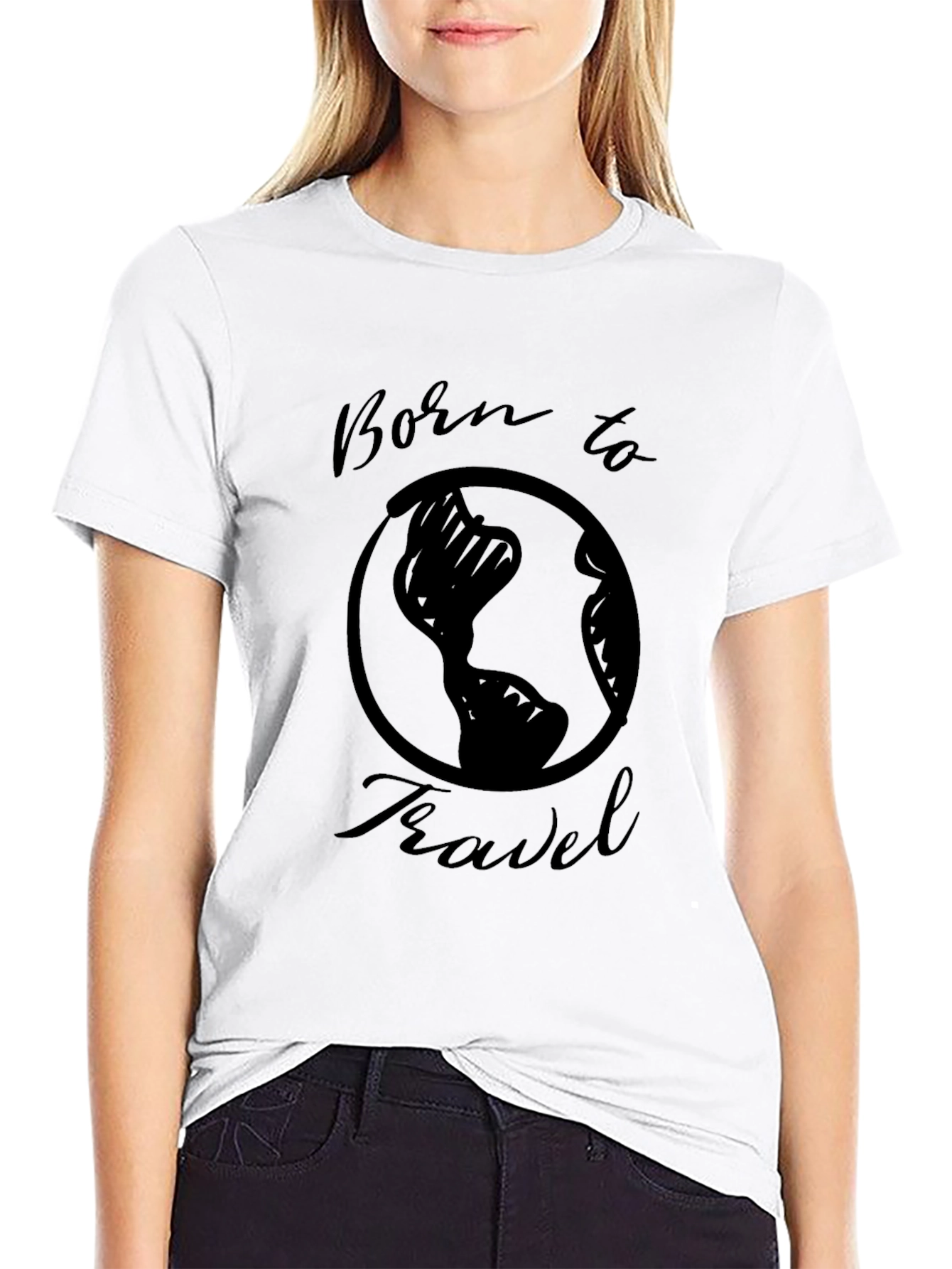 Born to Travel Graphic Tee - Black