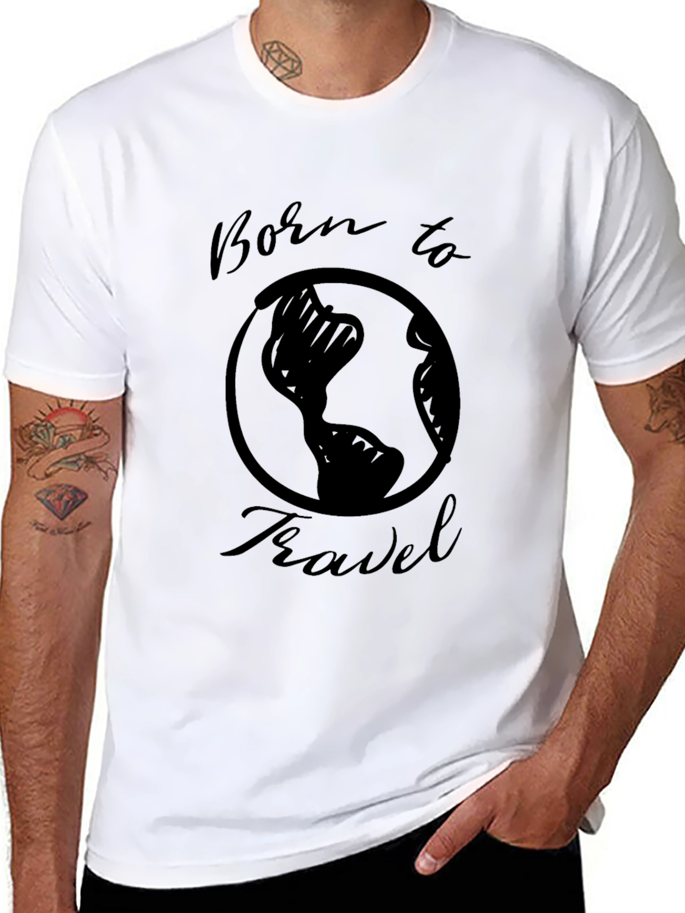 Born to Travel Graphic Tee - Black