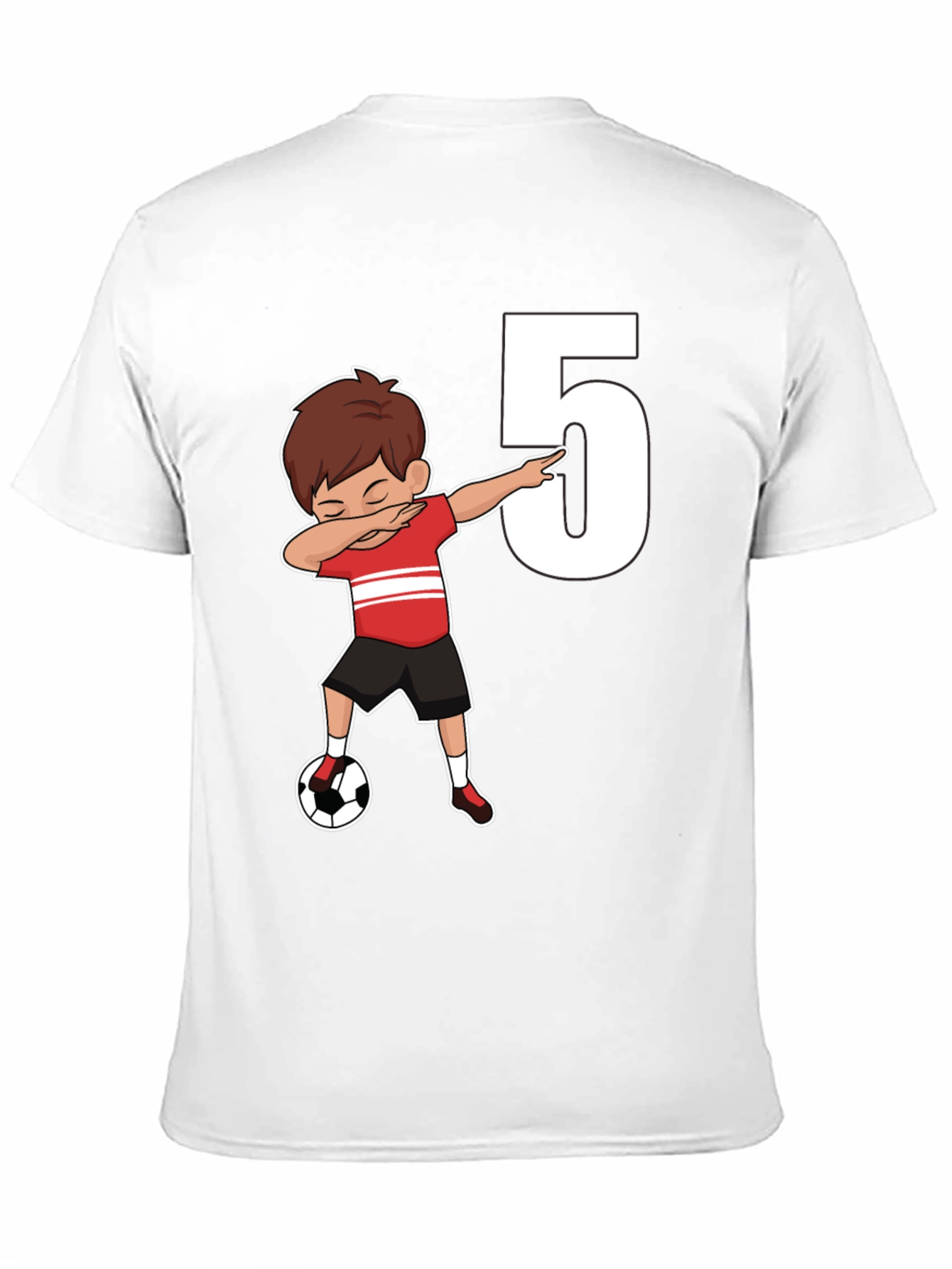 Kids 5th Birthday Soccer Dab T-Shirt