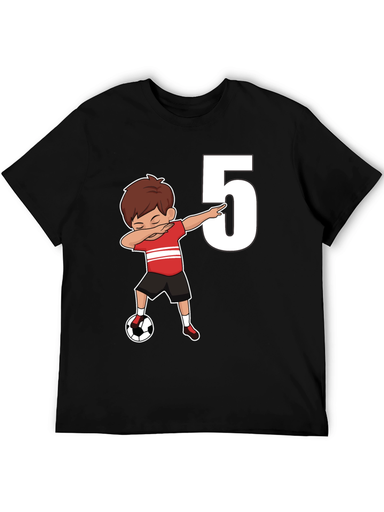 Kids 5th Birthday Soccer Dab T-Shirt