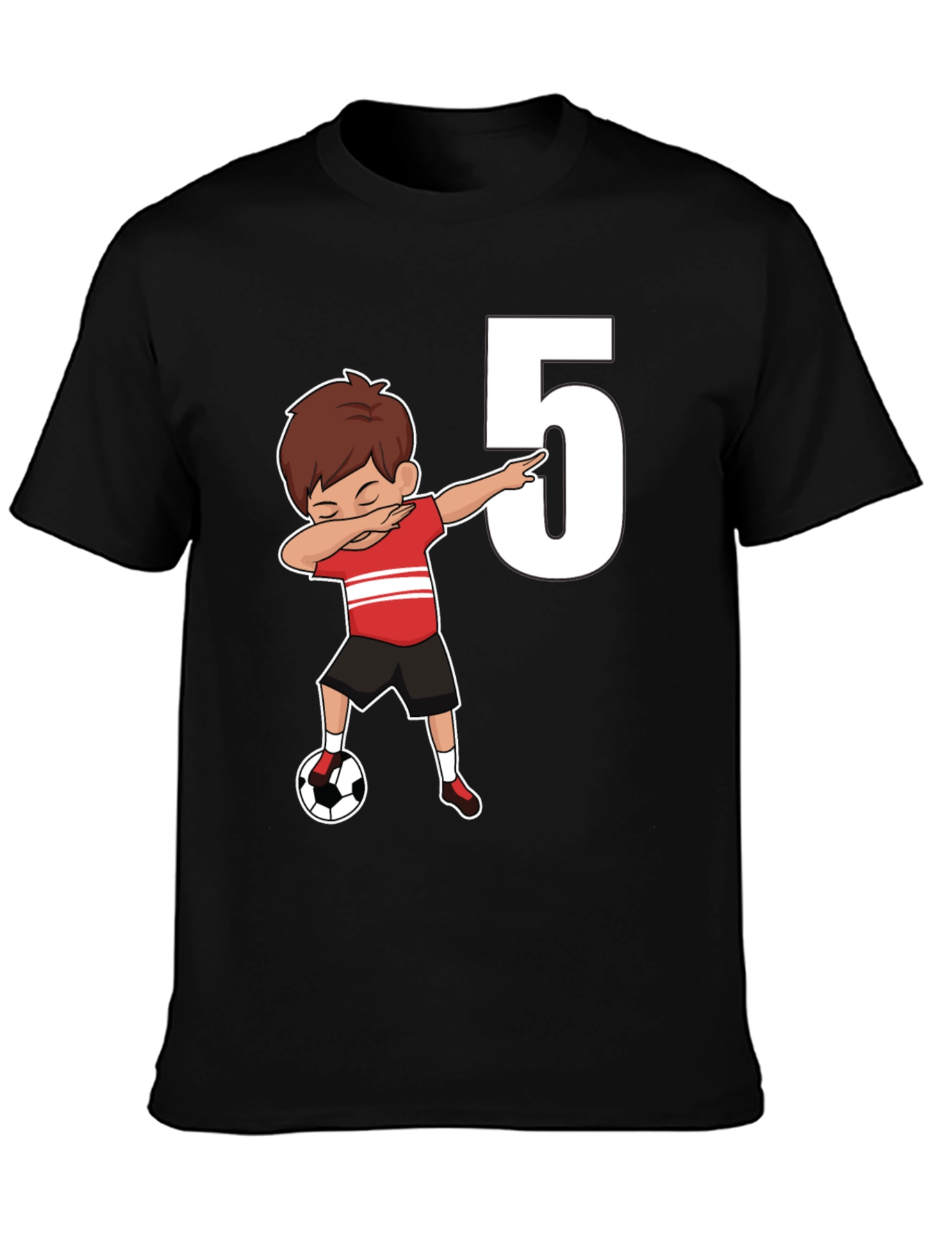 Kids 5th Birthday Soccer Dab T-Shirt