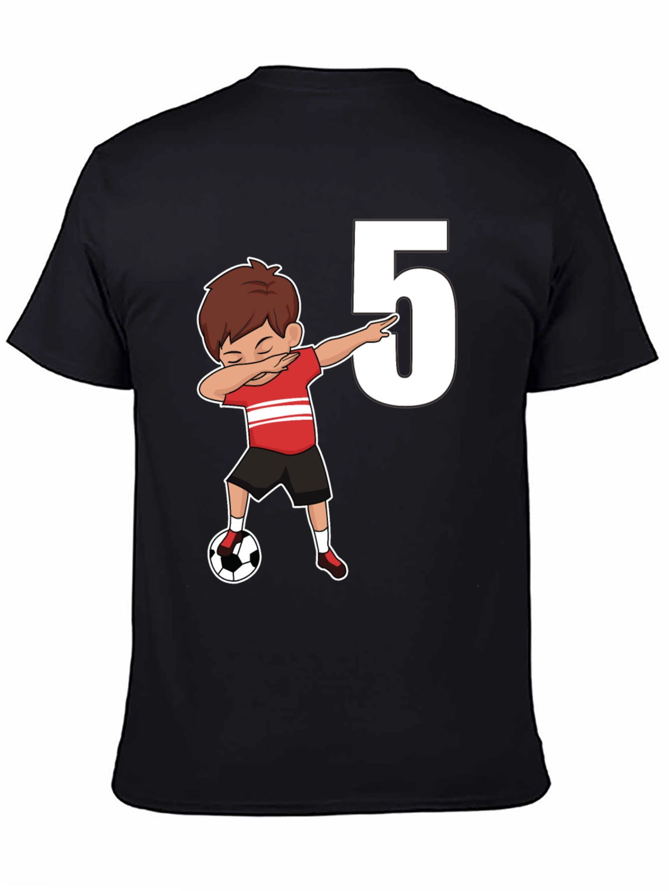 Kids 5th Birthday Soccer Dab T-Shirt
